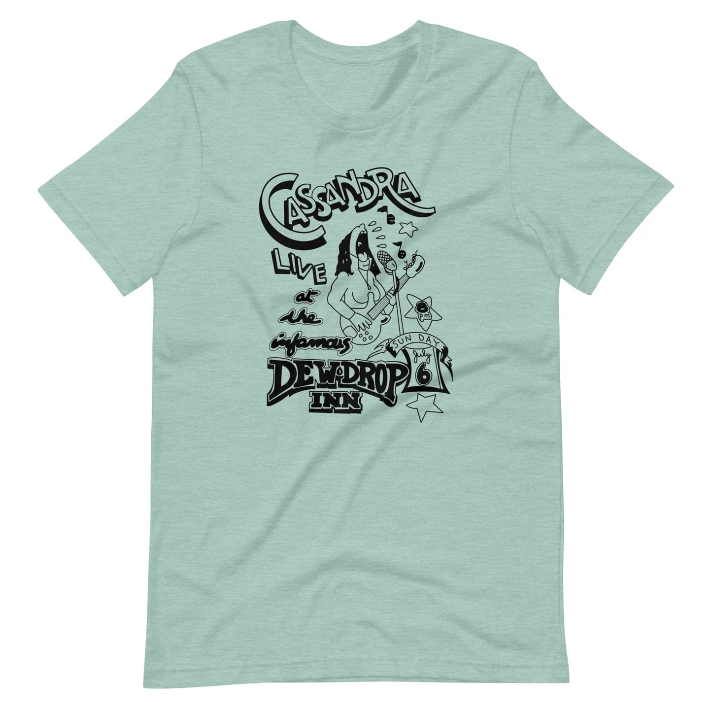 Cassandra Live at the Dew Drop Inn Unisex T-shirt One Crazy Summer 80s Movie Unisex T-shirt, Sweatshirt, Hoodie, Long Sleeve Tee - T-Shirt, Sweatshirt, Hoodie
