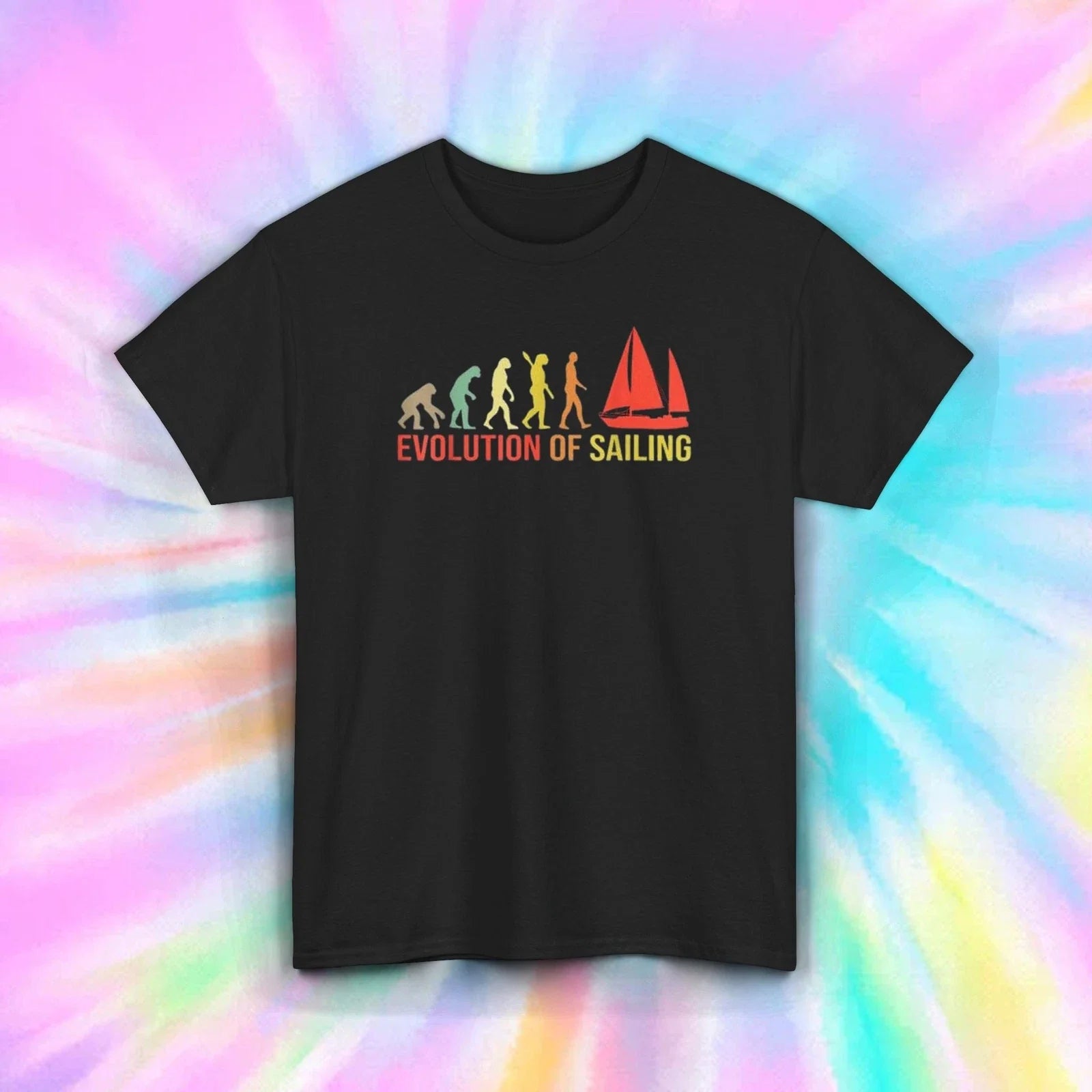 Evolution of Sailing Funny Boating Sailboat Lover Graphic T-Shirt S-5XL Unisex T-shirt, Sweatshirt, Hoodie, Long Sleeve Tee - T-Shirt, Sweatshirt, Hoodie