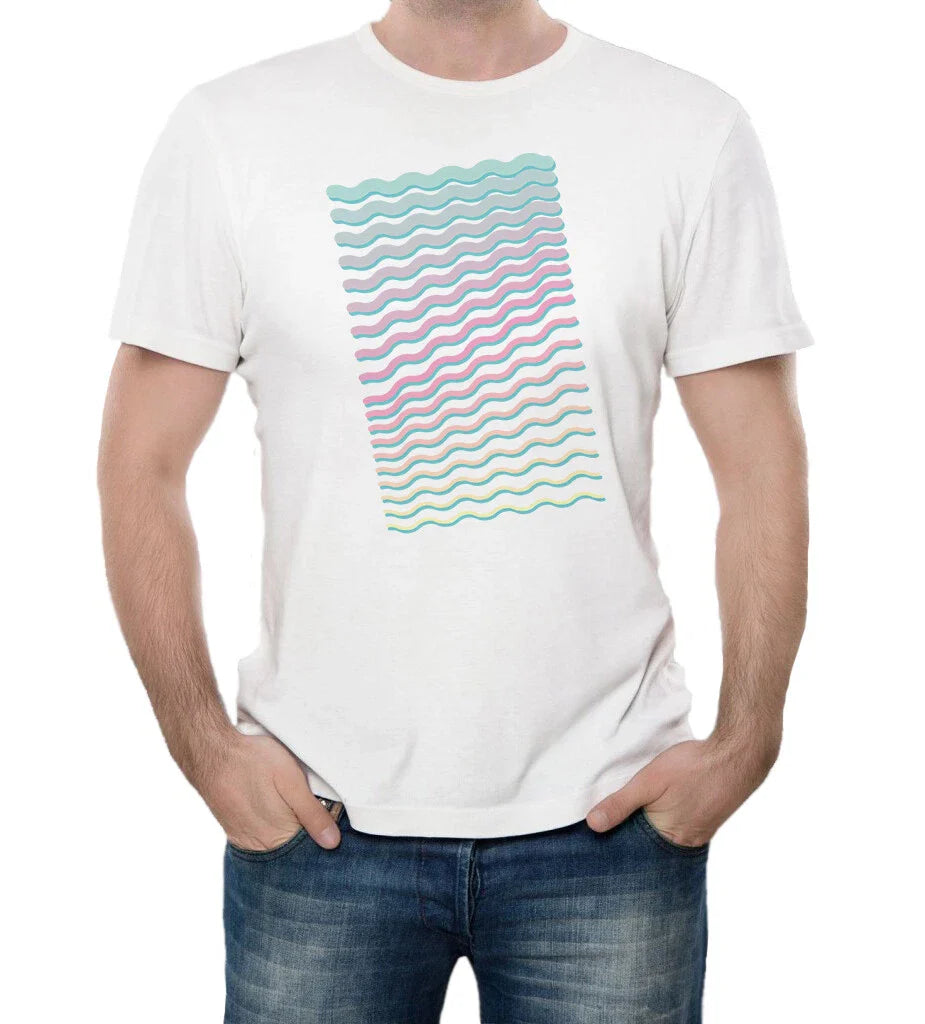 Vaporwave Waves Digital Cyber Future Trendy Printed Cotton Men's T-shirt Top Tee Unisex T-shirt, Sweatshirt, Hoodie, Long Sleeve Tee - T-Shirt, Sweatshirt, Hoodie