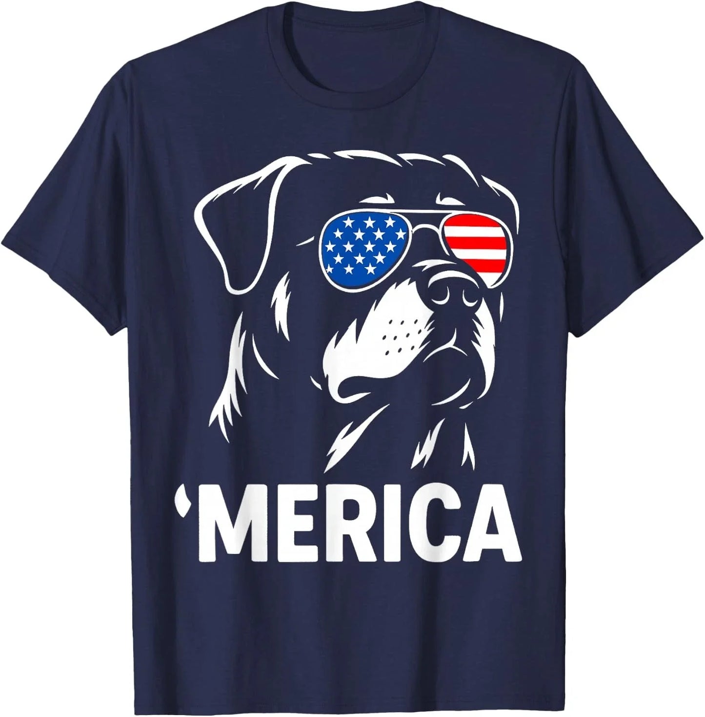 Merica Rottweiler 4th of July Patriotic Dog Design Unisex T-Shirt Unisex T-shirt, Sweatshirt, Hoodie, Long Sleeve Tee - T-Shirt, Sweatshirt, Hoodie