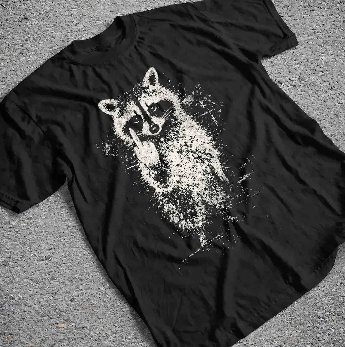 Funny Sarcastic Raccoon Shirt Middle Finger Trash Panda Tee Sassy Graphic Tshirt Unisex T-shirt, Sweatshirt, Hoodie, Long Sleeve Tee - T-Shirt, Sweatshirt, Hoodie