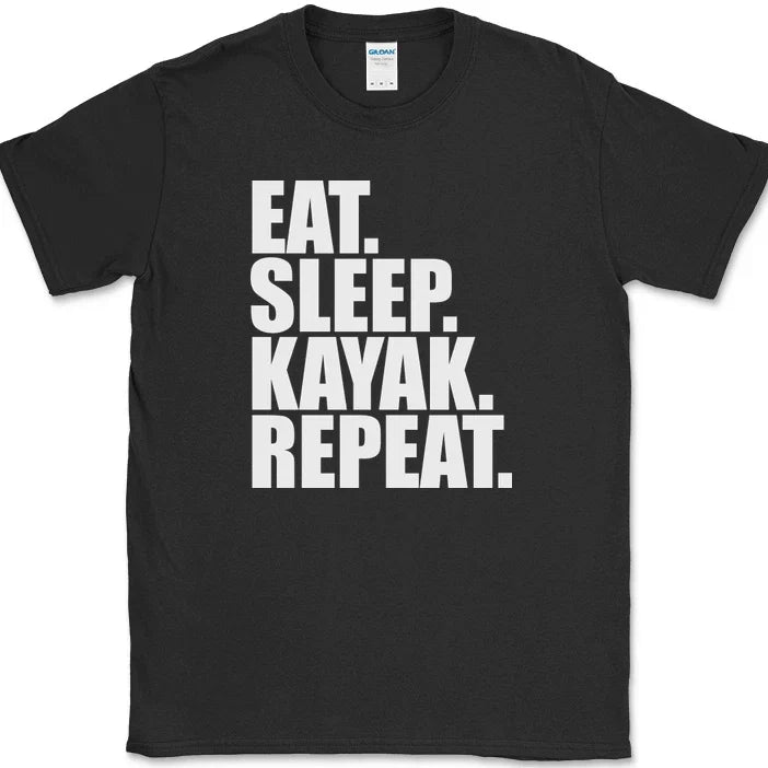 Eat Sleep Kayak Repeat T-Shirt Funny Water Hobby Humor Sports Gift Tee Unisex T-shirt, Sweatshirt, Hoodie, Long Sleeve Tee - T-Shirt, Sweatshirt, Hoodie