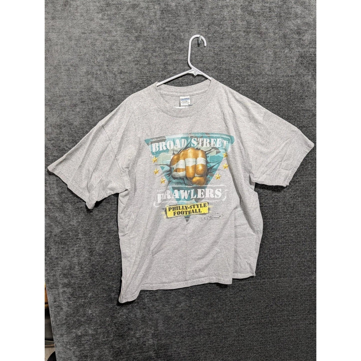 Gildan Broad Street Trawlers Philly Style Football T Shirt XL Gray Unisex T-shirt, Sweatshirt, Hoodie, Long Sleeve Tee - T-Shirt, Sweatshirt, Hoodie