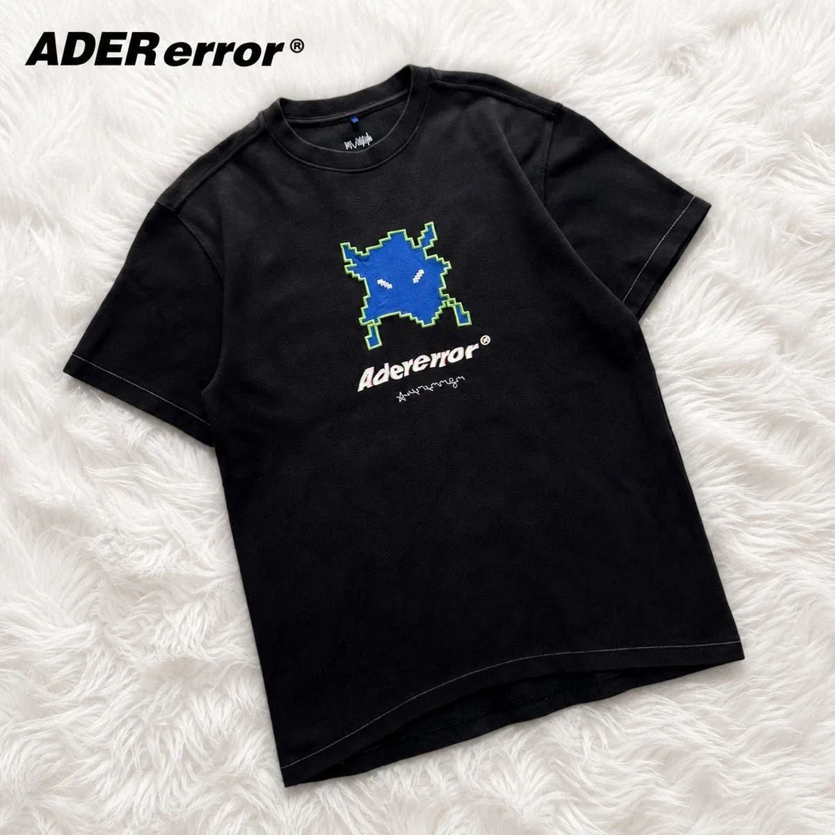 Ader Error Pixel Art Graphic T-Shirt Black Unisex T-shirt, Sweatshirt, Hoodie, Long Sleeve Tee - T-Shirt, Sweatshirt, Hoodie