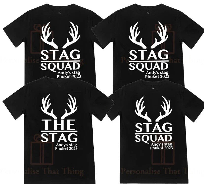 Stag squad mens group bucks night personalised tshirts Unisex T-shirt, Sweatshirt, Hoodie, Long Sleeve Tee - T-Shirt, Sweatshirt, Hoodie