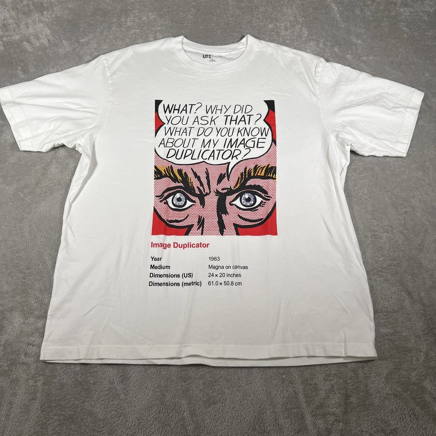 Roy Lichtenstein x Uniqlo Tee Mens XL White Image Duplicator UT Pop Art Unisex T-shirt, Sweatshirt, Hoodie, Long Sleeve Tee - T-Shirt, Sweatshirt, Hoodie