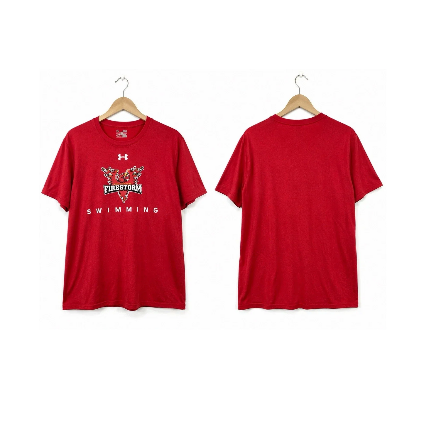 Under Armour HeatGear Firestorm Swimming Graphic T-Shirt Loose Fit Red XL Unisex T-shirt, Sweatshirt, Hoodie, Long Sleeve Tee - T-Shirt, Sweatshirt, Hoodie
