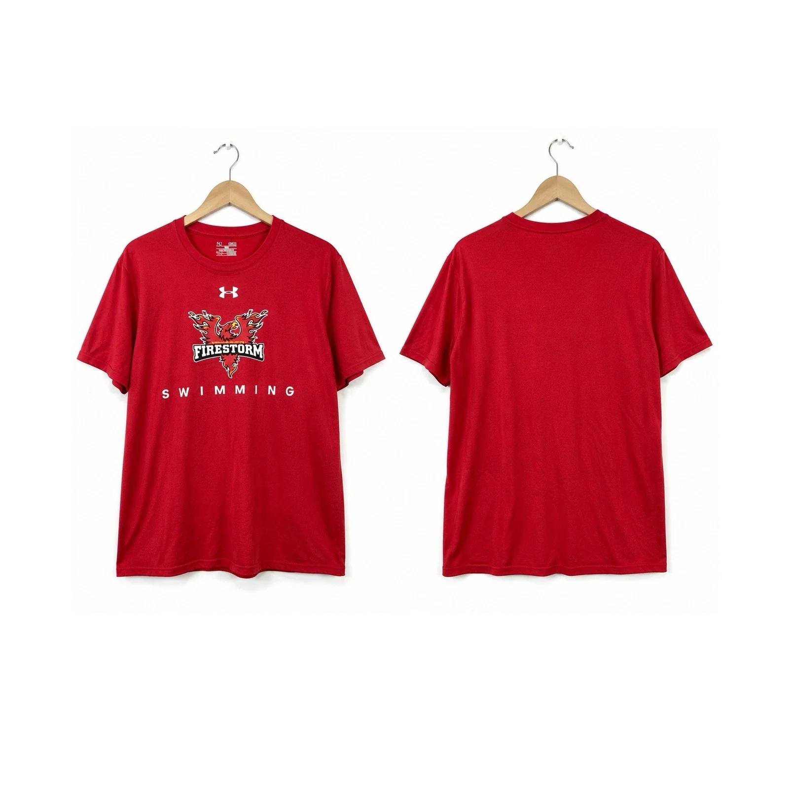 Under Armour HeatGear Firestorm Swimming Graphic T-Shirt Loose Fit Red XL Unisex T-shirt, Sweatshirt, Hoodie, Long Sleeve Tee - T-Shirt, Sweatshirt, Hoodie