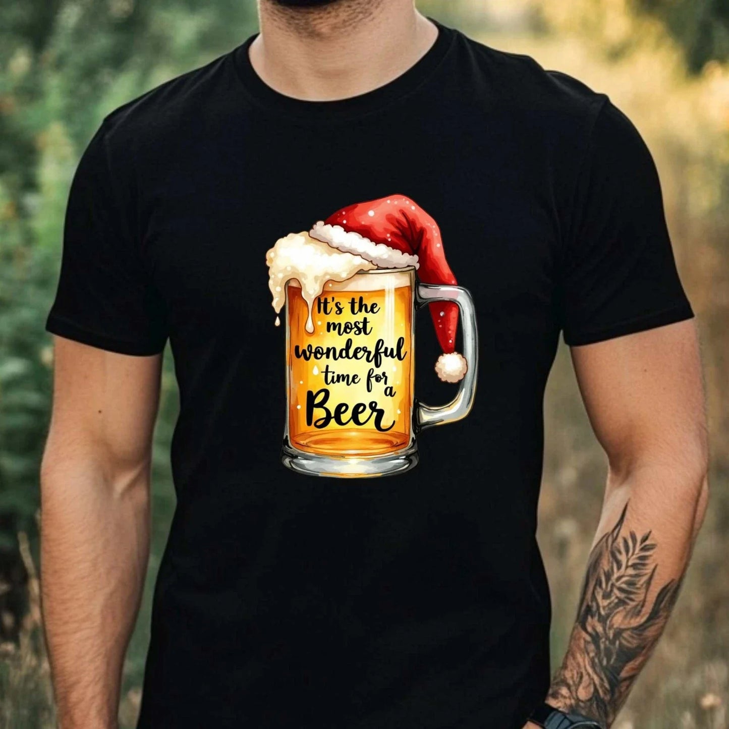 Mens Christmas Beer Theme Cotton T-Shirt Size XS to 5XL Unisex T-shirt, Sweatshirt, Hoodie, Long Sleeve Tee - T-Shirt, Sweatshirt, Hoodie