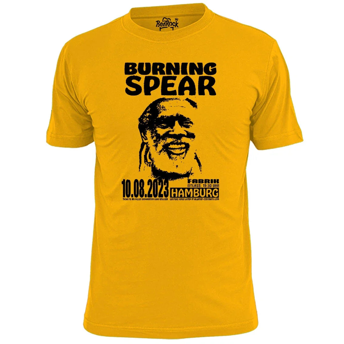 Mens Burning Spear Hamburg Gig Poster Reggae T Shirt Weed Spliff Ganja Unisex T-shirt, Sweatshirt, Hoodie, Long Sleeve Tee - T-Shirt, Sweatshirt, Hoodie