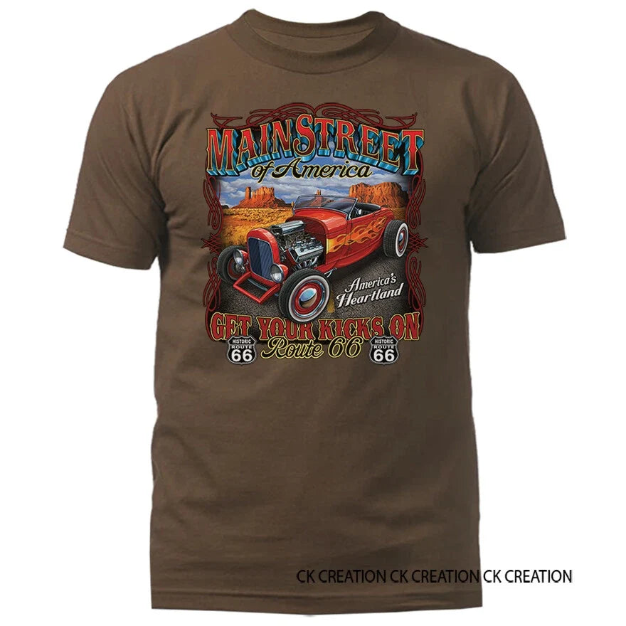 Main Street of America Route 66 America's Heartland Graphic T-shirt Unisex T-shirt, Sweatshirt, Hoodie, Long Sleeve Tee - T-Shirt, Sweatshirt, Hoodie