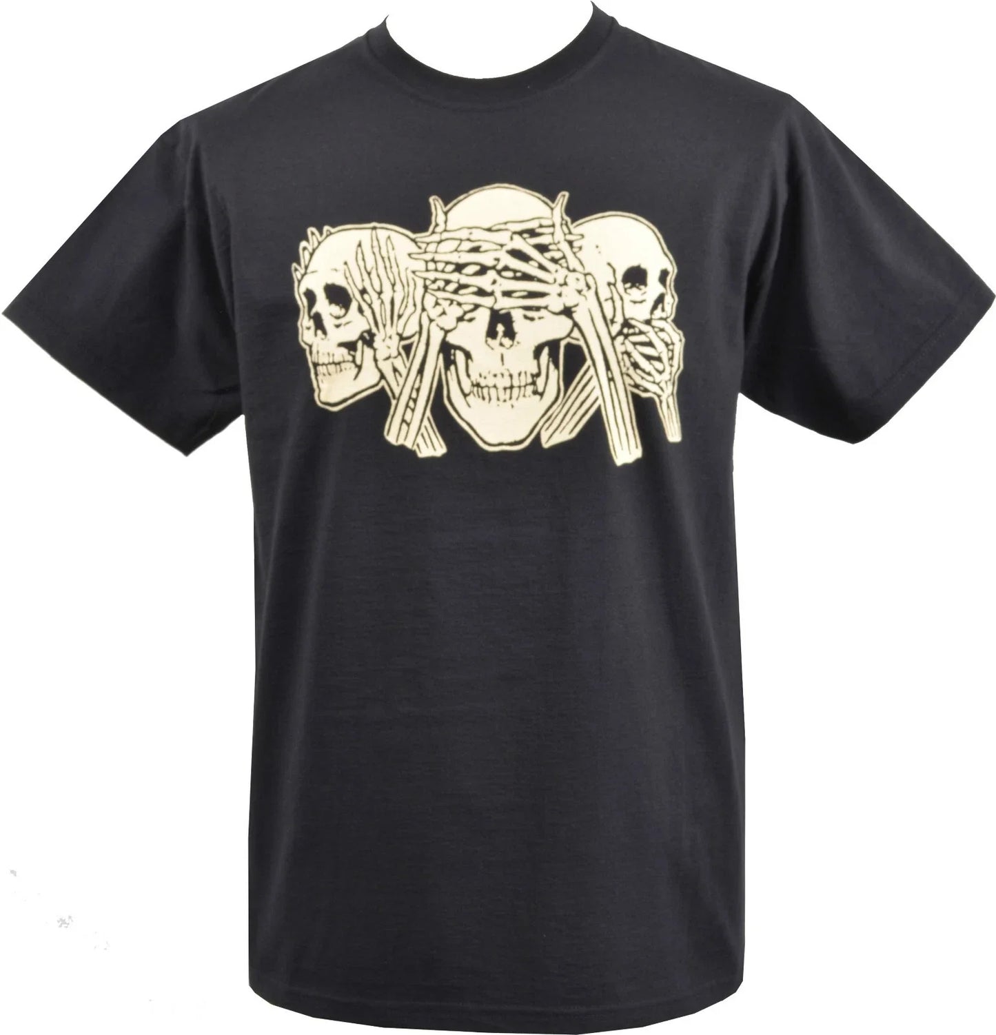 Mens Skull T-Shirt Hear no Evil, See no Evil, Speak no Evil Skeleton S-5XL Unisex T-shirt, Sweatshirt, Hoodie, Long Sleeve Tee - T-Shirt, Sweatshirt, Hoodie