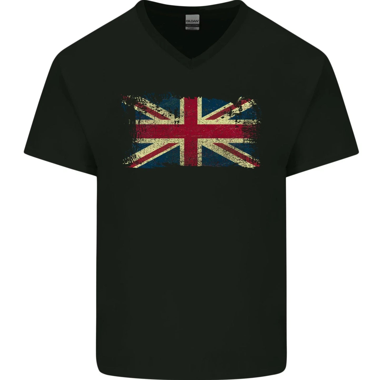 Distressed Great Britain Flag Union Jack UK Mens V-Neck Cotton T-Shirt Unisex T-shirt, Sweatshirt, Hoodie, Long Sleeve Tee - T-Shirt, Sweatshirt, Hoodie
