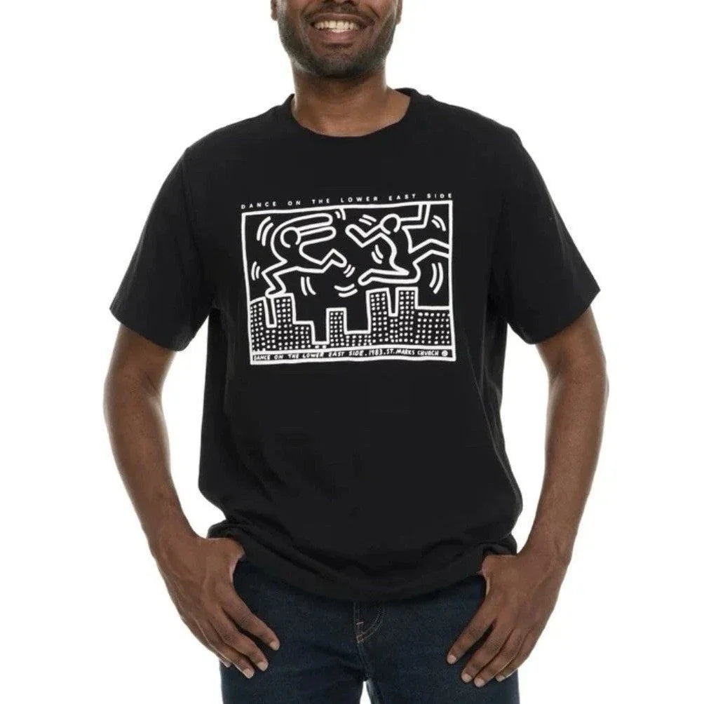 Keith Haring Graphic Tee Shirt Mens XXL Dance Lower East Side Black Cotton NWT Unisex T-shirt, Sweatshirt, Hoodie, Long Sleeve Tee - T-Shirt, Sweatshirt, Hoodie