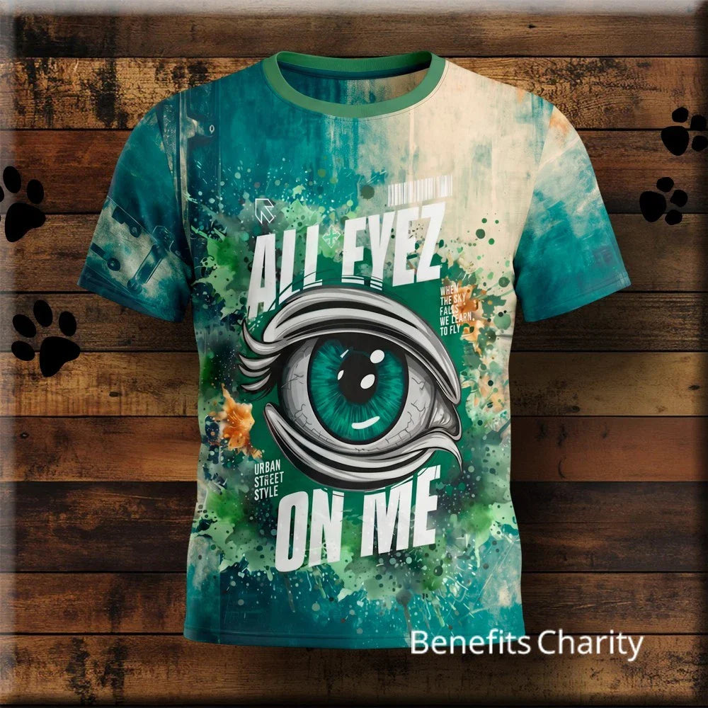All Eyes On Me - Distressed Splatter Grunge Themed All Over Print T-Shirt Unisex T-shirt, Sweatshirt, Hoodie, Long Sleeve Tee - T-Shirt, Sweatshirt, Hoodie