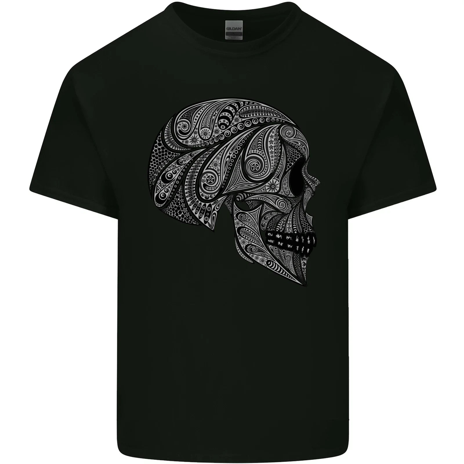 Mandala Skull Gothic Biker Motorbike Mens Light Cotton T-Shirt Unisex T-shirt, Sweatshirt, Hoodie, Long Sleeve Tee - T-Shirt, Sweatshirt, Hoodie