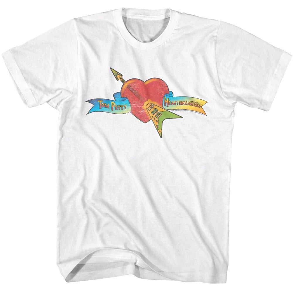 Tom Petty & The Heartbreakers Flying V Guitar In Heart Men's T Shirt Rock Music Unisex T-shirt, Sweatshirt, Hoodie, Long Sleeve Tee - T-Shirt, Sweatshirt, Hoodie