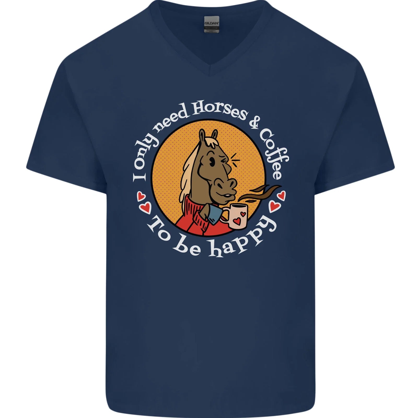Equestrian I Only Need Horses and Coffee Mens V-Neck Cotton T-Shirt Unisex T-shirt, Sweatshirt, Hoodie, Long Sleeve Tee - T-Shirt, Sweatshirt, Hoodie