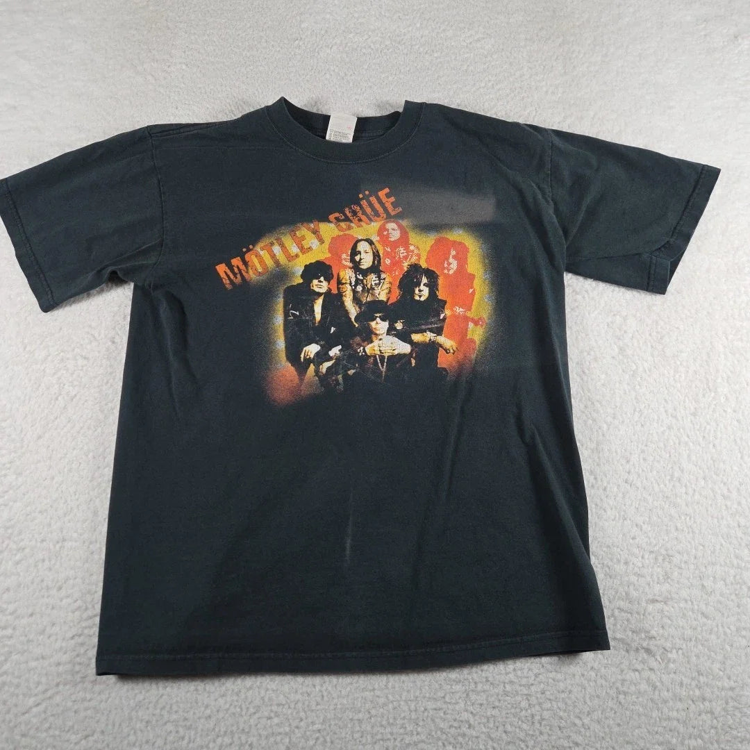 Motley Crue Shirt Red White Crue Tour Concert Band Tee Anvil 2005  Size Medium Unisex T-shirt, Sweatshirt, Hoodie, Long Sleeve Tee - T-Shirt, Sweatshirt, Hoodie