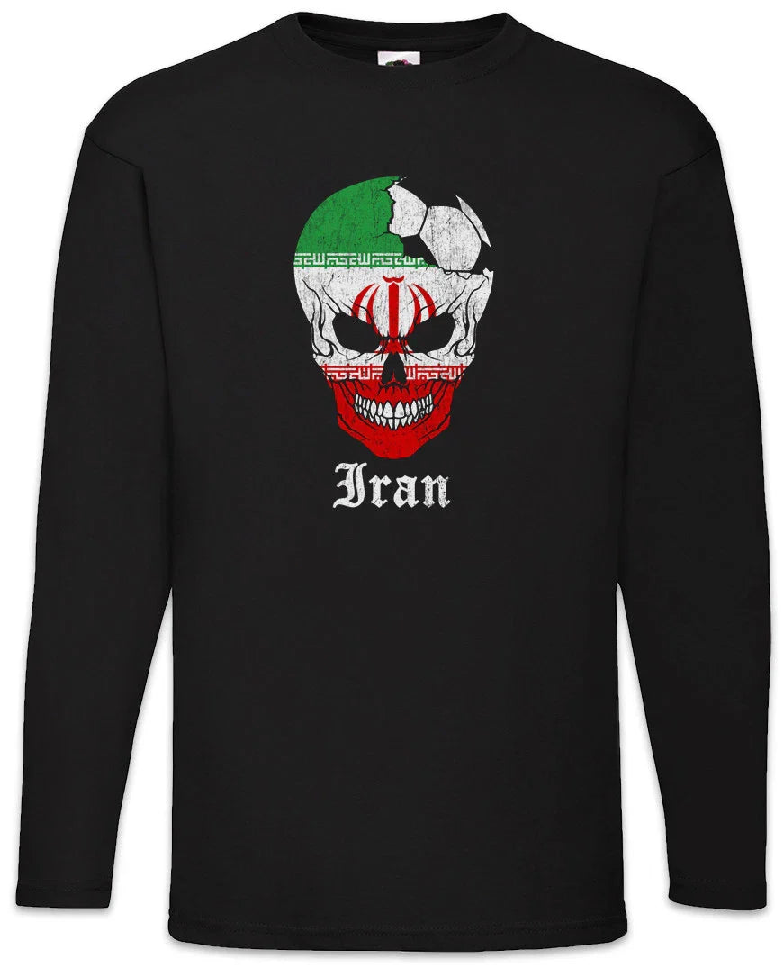 Iran Football Skull I Men Long Sleeve T-Shirt Iranian Soccer Flag World Unisex T-shirt, Sweatshirt, Hoodie, Long Sleeve Tee - T-Shirt, Sweatshirt, Hoodie