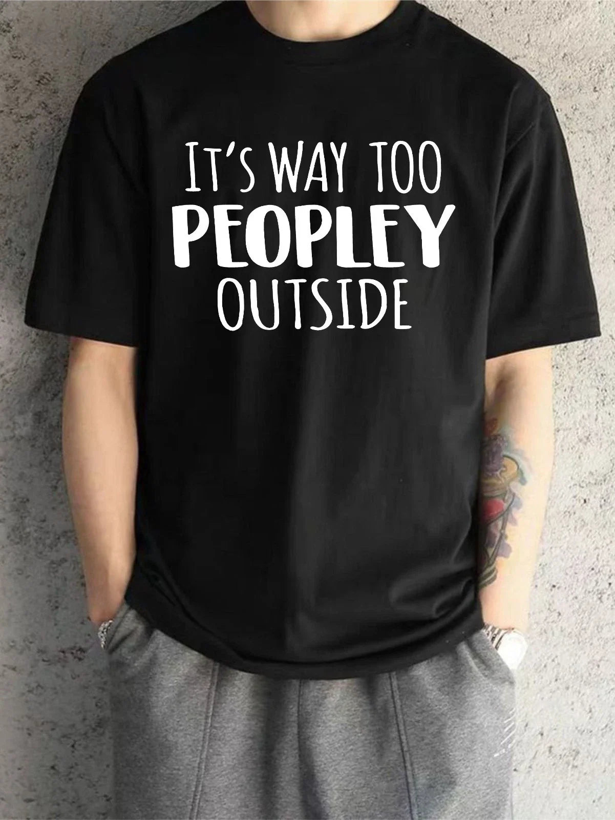 Funny Introvert T-shirt Its Way Too Peopley Outside Anti-Social Top Unisex Tee Unisex T-shirt, Sweatshirt, Hoodie, Long Sleeve Tee - T-Shirt, Sweatshirt, Hoodie