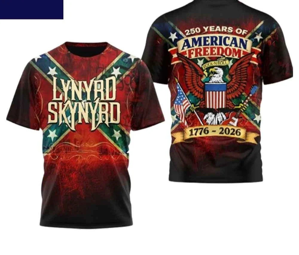 Lynyrd Skynyrd USA 250th Anniversary AOP T-Shirt Unisex T-shirt, Sweatshirt, Hoodie, Long Sleeve Tee - T-Shirt, Sweatshirt, Hoodie