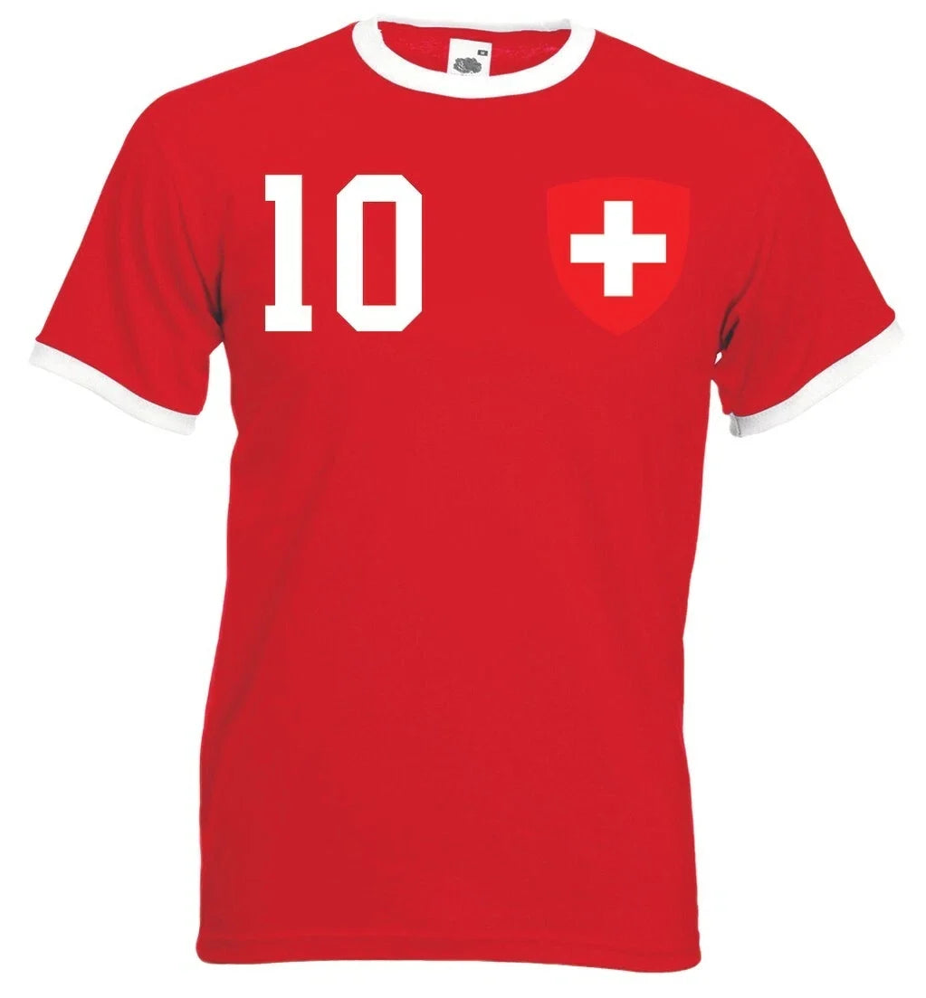 Youth Designz Men's T-Shirt Switzerland with DESIRED NAME + NUMBER Jersey European Cup Logo - T-Shirt, Sweatshirt, Hoodie
