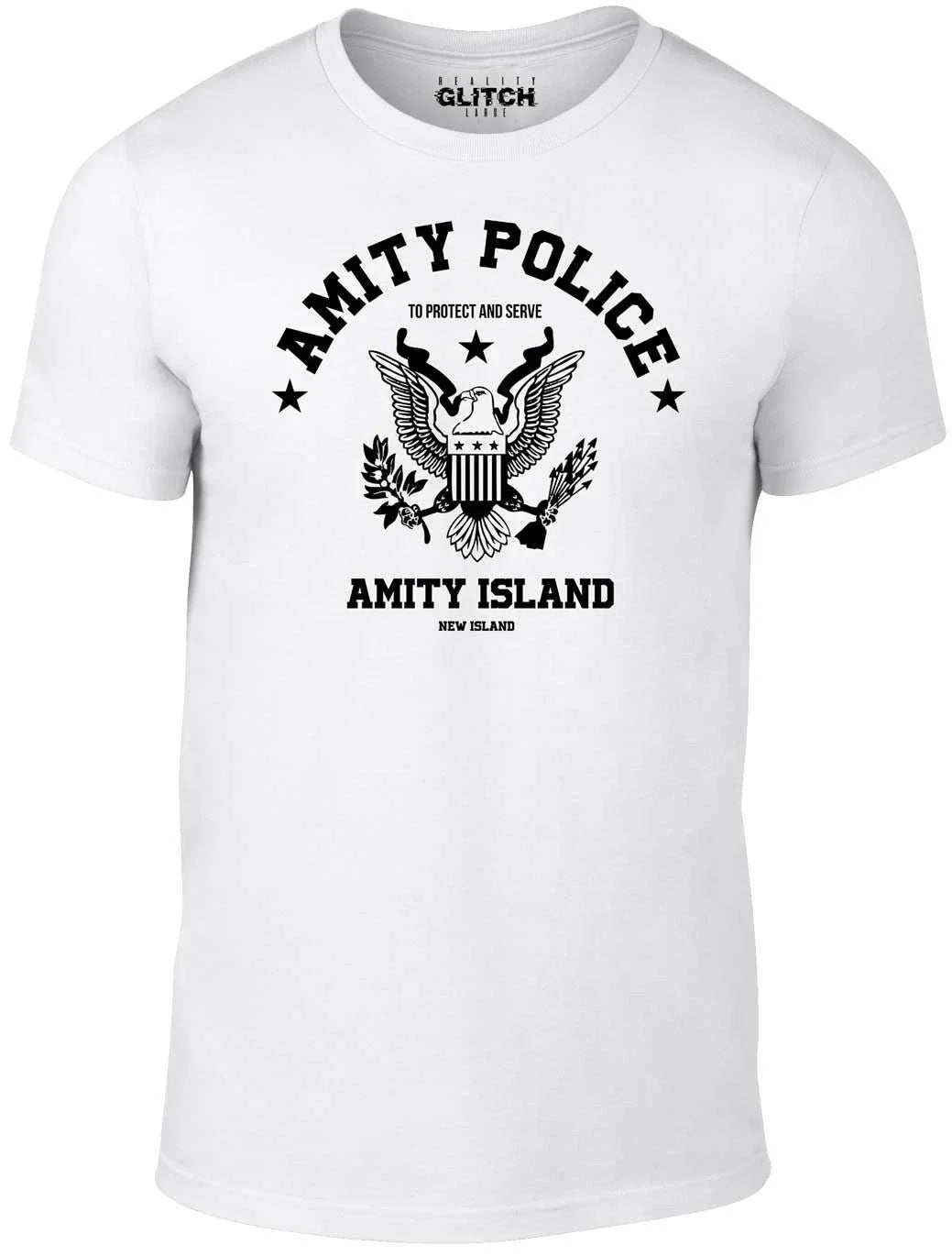 Amity Police Men's T-shirt - Jaws Shark Film 80's Retro Cult Gift Funny TV Unisex T-shirt, Sweatshirt, Hoodie, Long Sleeve Tee - T-Shirt, Sweatshirt, Hoodie