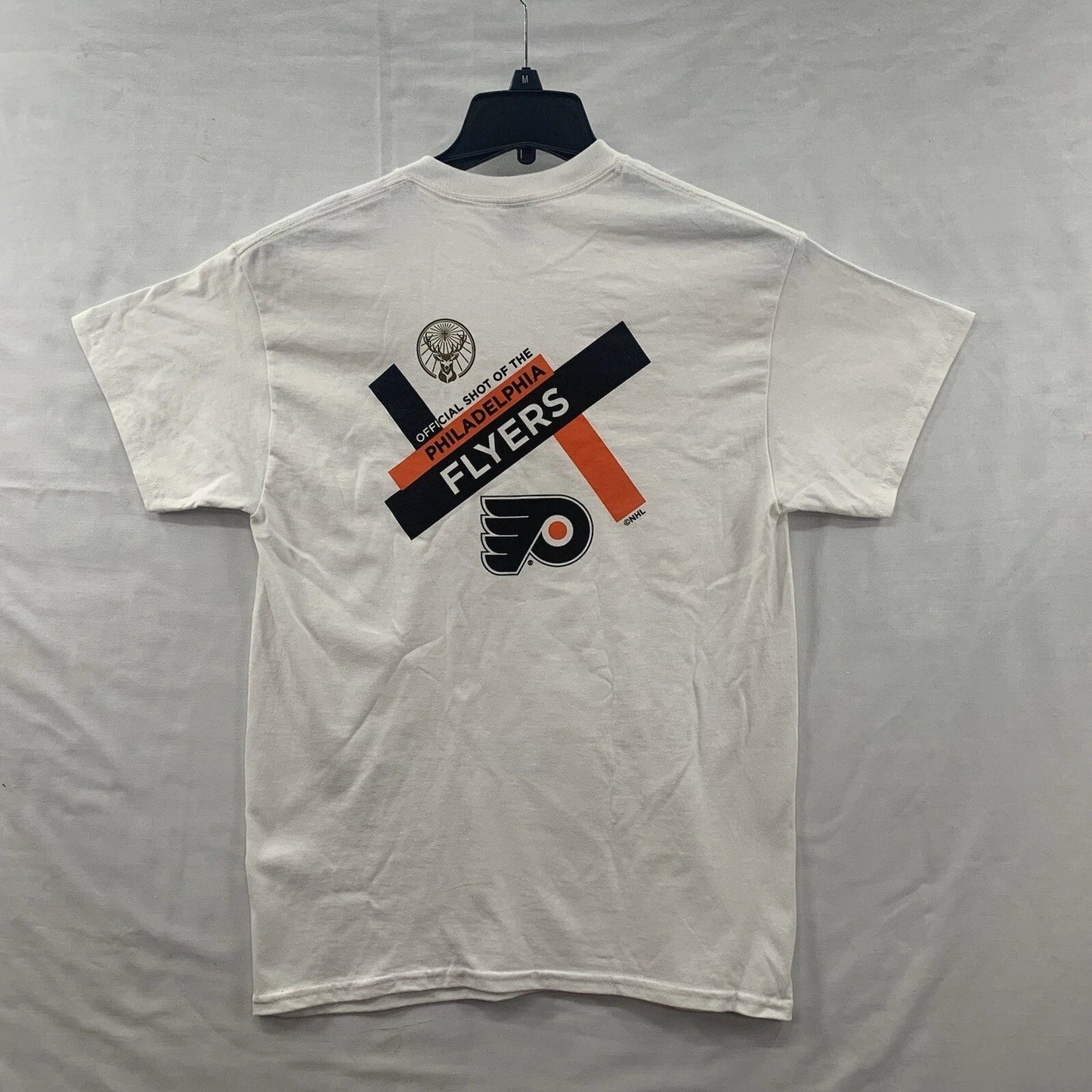 Jegermeister Official Shot of the Philadelphia Flyers Graphic T-SHIRT White M Unisex T-shirt, Sweatshirt, Hoodie, Long Sleeve Tee - T-Shirt, Sweatshirt, Hoodie