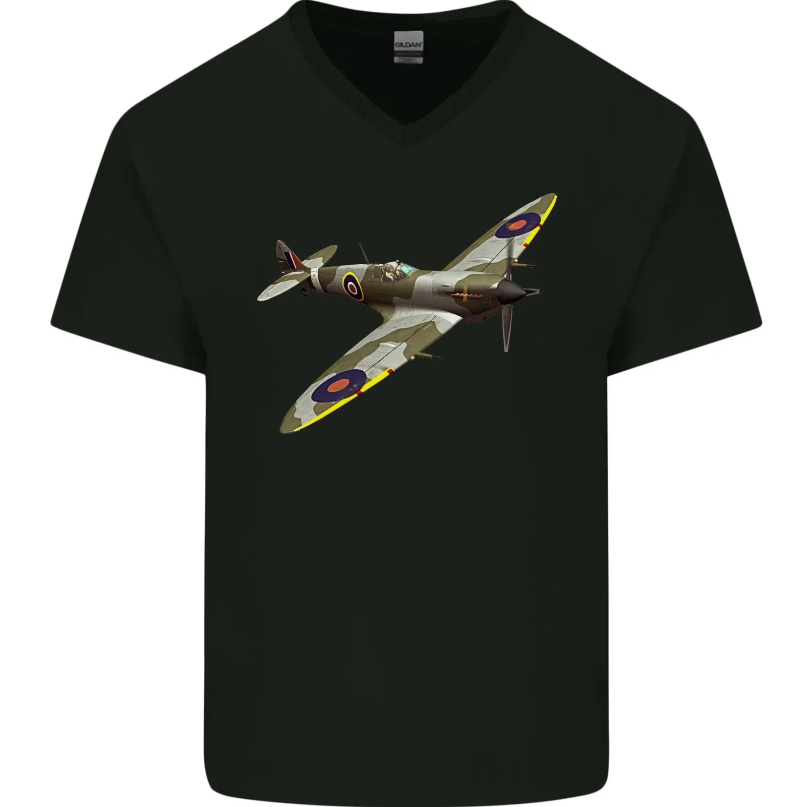 A Supermarine Spitfire Flying Solo Mens V-Neck Cotton T-Shirt Unisex T-shirt, Sweatshirt, Hoodie, Long Sleeve Tee - T-Shirt, Sweatshirt, Hoodie