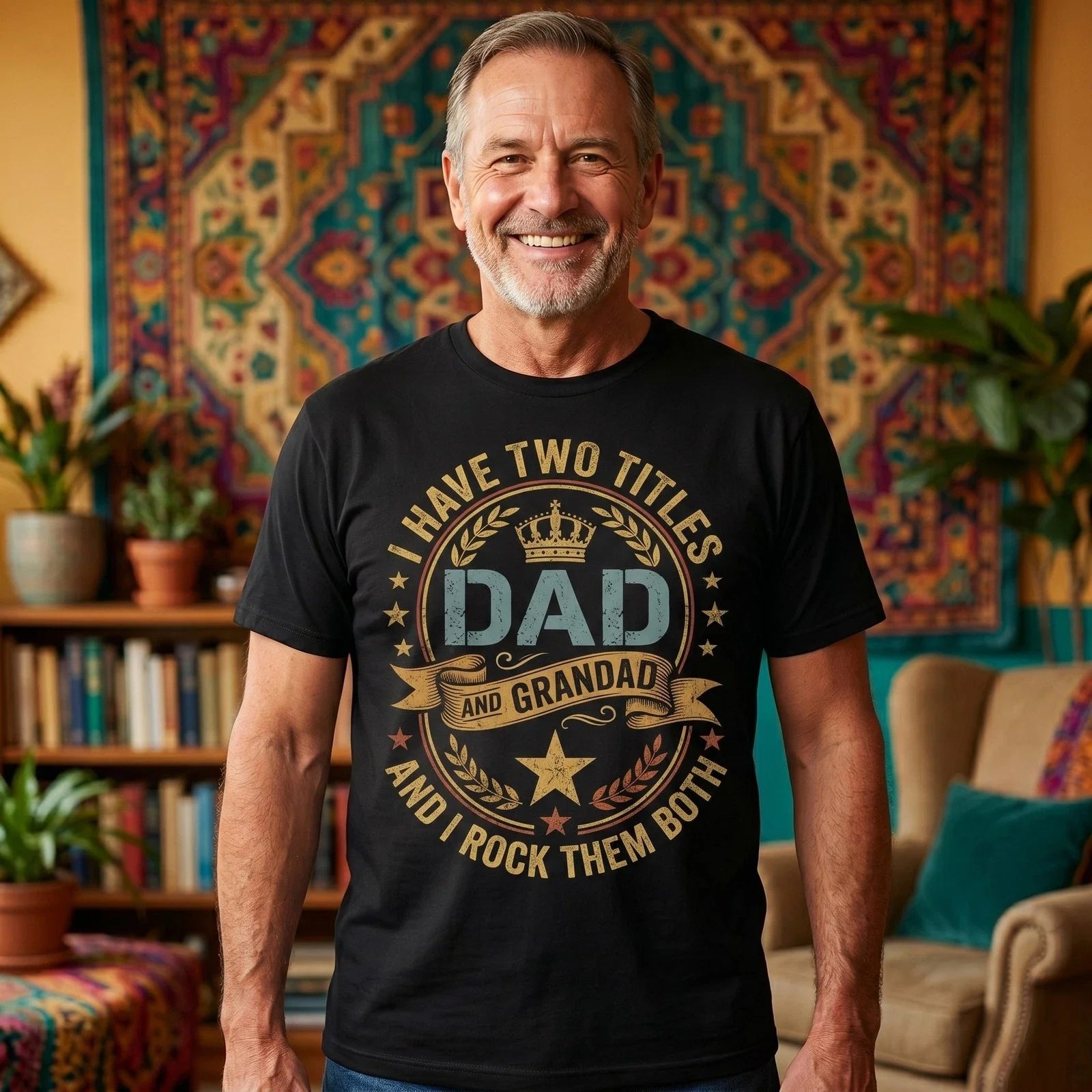 Dad and Grandad Two Titles Vintage Gift Shirt for Men Unisex T-shirt, Sweatshirt, Hoodie, Long Sleeve Tee - T-Shirt, Sweatshirt, Hoodie