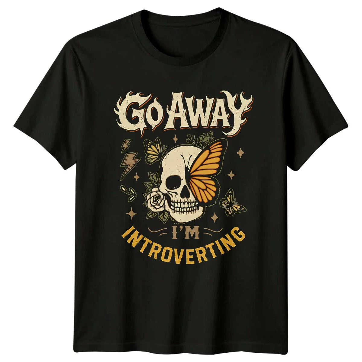 Go Away Im Introverting Womens T-Shirt Dark Floral Introvert Birthday Gift Unisex T-shirt, Sweatshirt, Hoodie, Long Sleeve Tee - T-Shirt, Sweatshirt, Hoodie