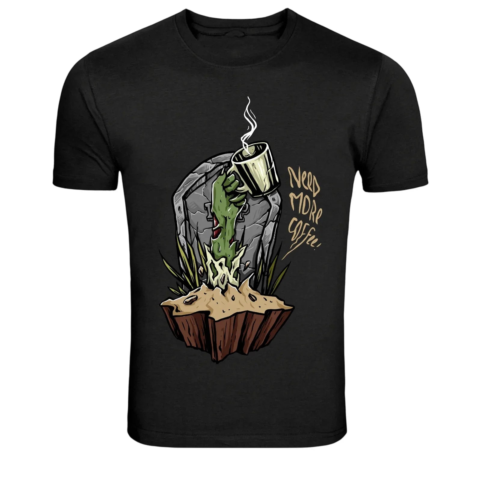 Zombie Hand Need More Coffee Funny Graphic T Shirt Unisex T-shirt, Sweatshirt, Hoodie, Long Sleeve Tee - T-Shirt, Sweatshirt, Hoodie