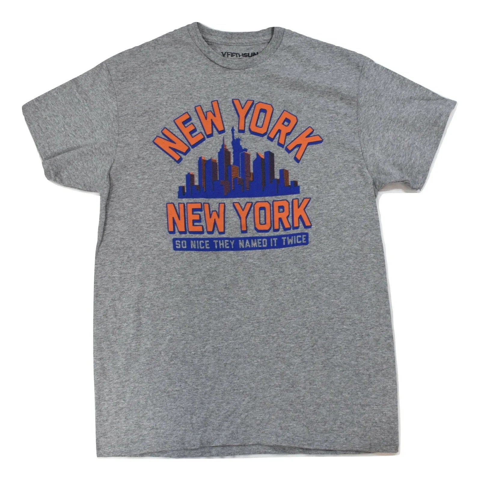 Fifth Sun Mens New York The City So Nice They Named It Twice Gray Shirt New S-XL Unisex T-shirt, Sweatshirt, Hoodie, Long Sleeve Tee - T-Shirt, Sweatshirt, Hoodie