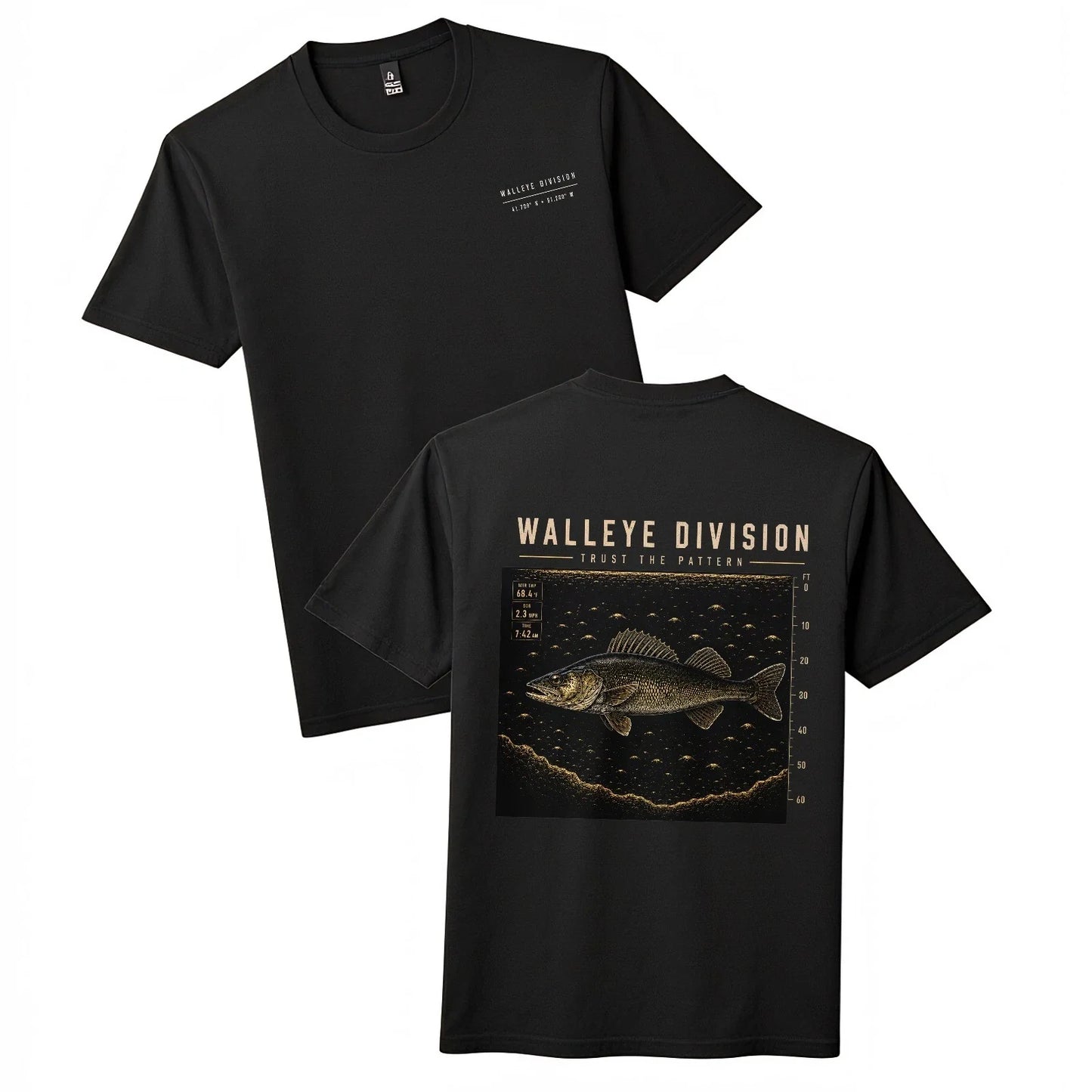 Walleye Division Fishing T-Shirt "Trust The Pattern" Sonar Angler Tee Unisex T-shirt, Sweatshirt, Hoodie, Long Sleeve Tee - T-Shirt, Sweatshirt, Hoodie