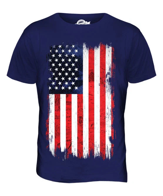 STARS AND STRIPES GRUNGE FLAG MENS T-SHIRT TEE TOP USA US UNITED STATES AMERICA Unisex T-shirt, Sweatshirt, Hoodie, Long Sleeve Tee - T-Shirt, Sweatshirt, Hoodie