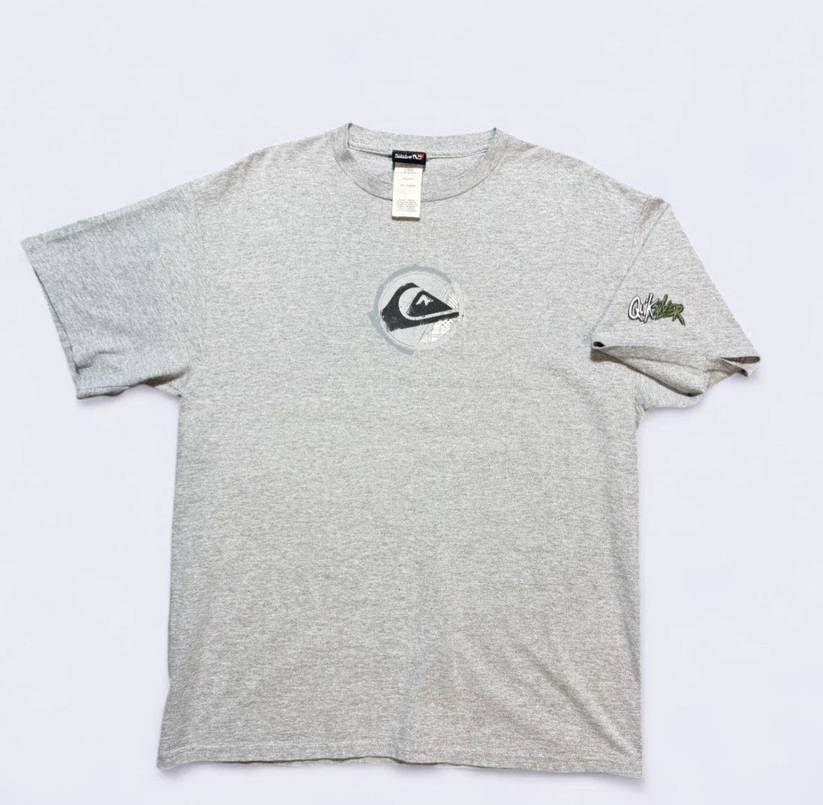 Y2Ks Quiksilver Double Sided Graphic Print T-Shirt Large Grey Unisex T-shirt, Sweatshirt, Hoodie, Long Sleeve Tee - T-Shirt, Sweatshirt, Hoodie