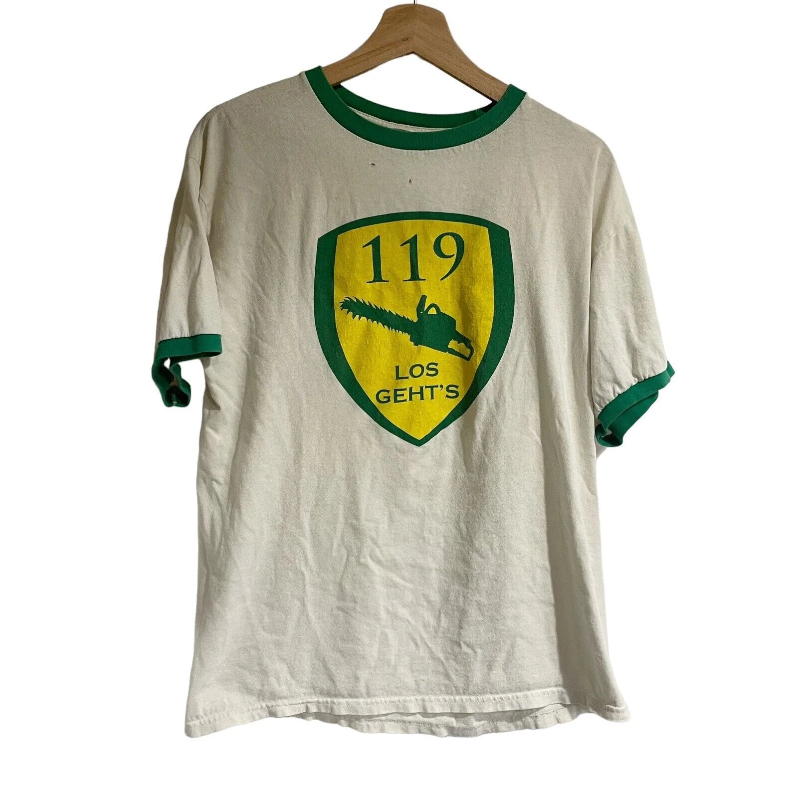 119 los gehts t shirt Men White Green Trim Soccer Large Unisex T-shirt, Sweatshirt, Hoodie, Long Sleeve Tee - T-Shirt, Sweatshirt, Hoodie