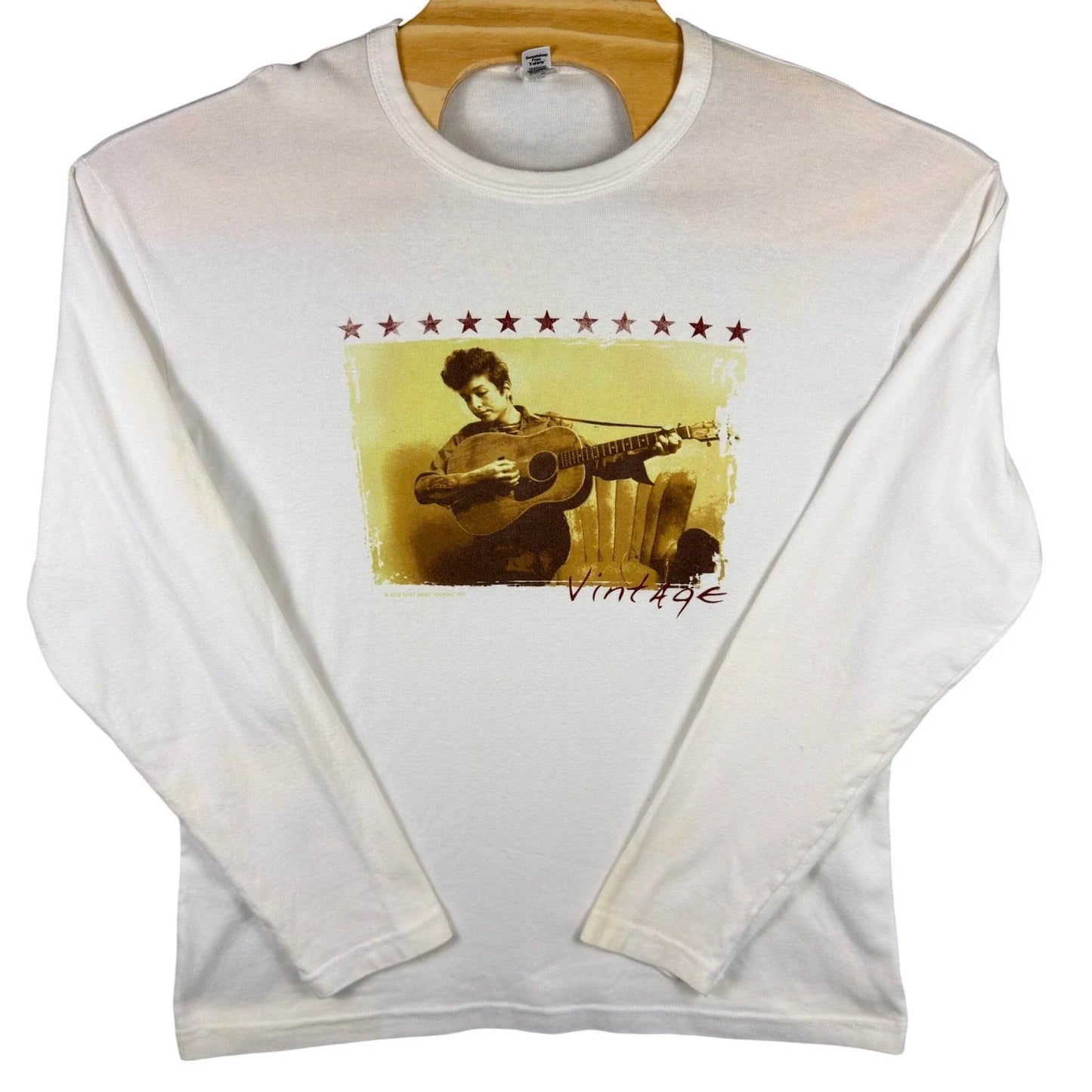 VINTAGE Bob Dylan Long Sleeve Shirt Mens XL White 2002 Tour Graphic USA Made Unisex T-shirt, Sweatshirt, Hoodie, Long Sleeve Tee - T-Shirt, Sweatshirt, Hoodie