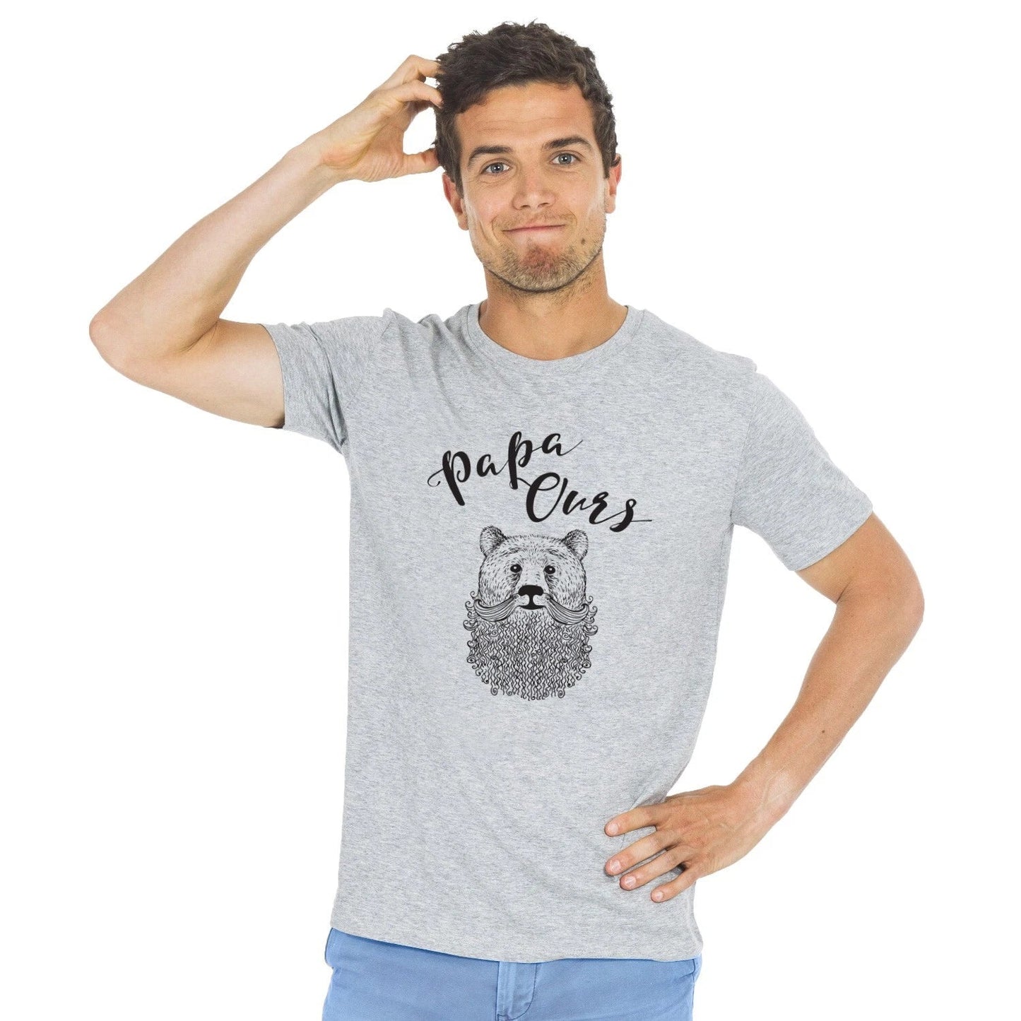 T-Shirt Man short Sleeve Gray, Papa Bear Unisex T-shirt, Sweatshirt, Hoodie, Long Sleeve Tee - T-Shirt, Sweatshirt, Hoodie