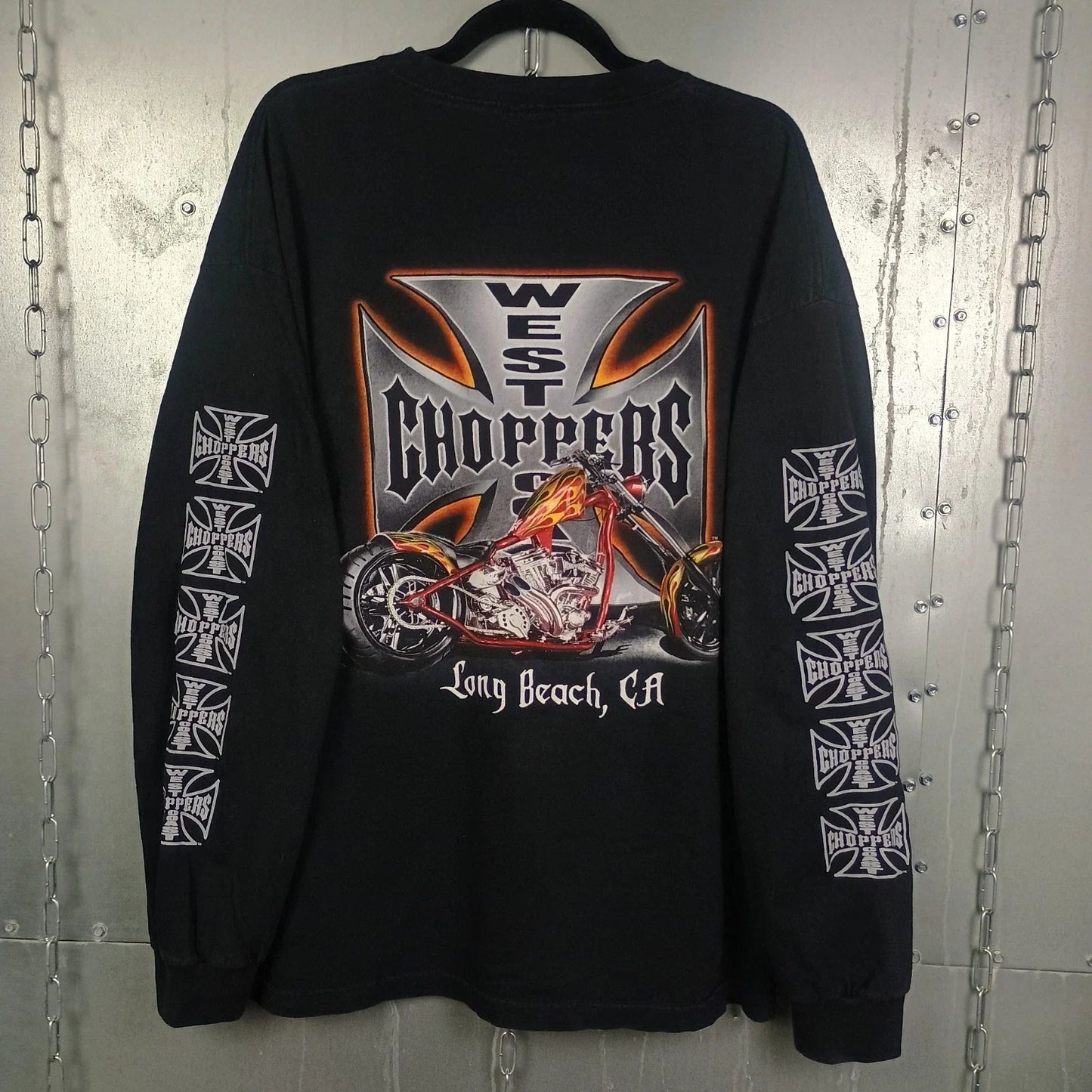 West Coast Choppers Jesse Who Vintage Y2K Long Sleeve Shirt XL Quad Hit Flame Unisex T-shirt, Sweatshirt, Hoodie, Long Sleeve Tee - T-Shirt, Sweatshirt, Hoodie