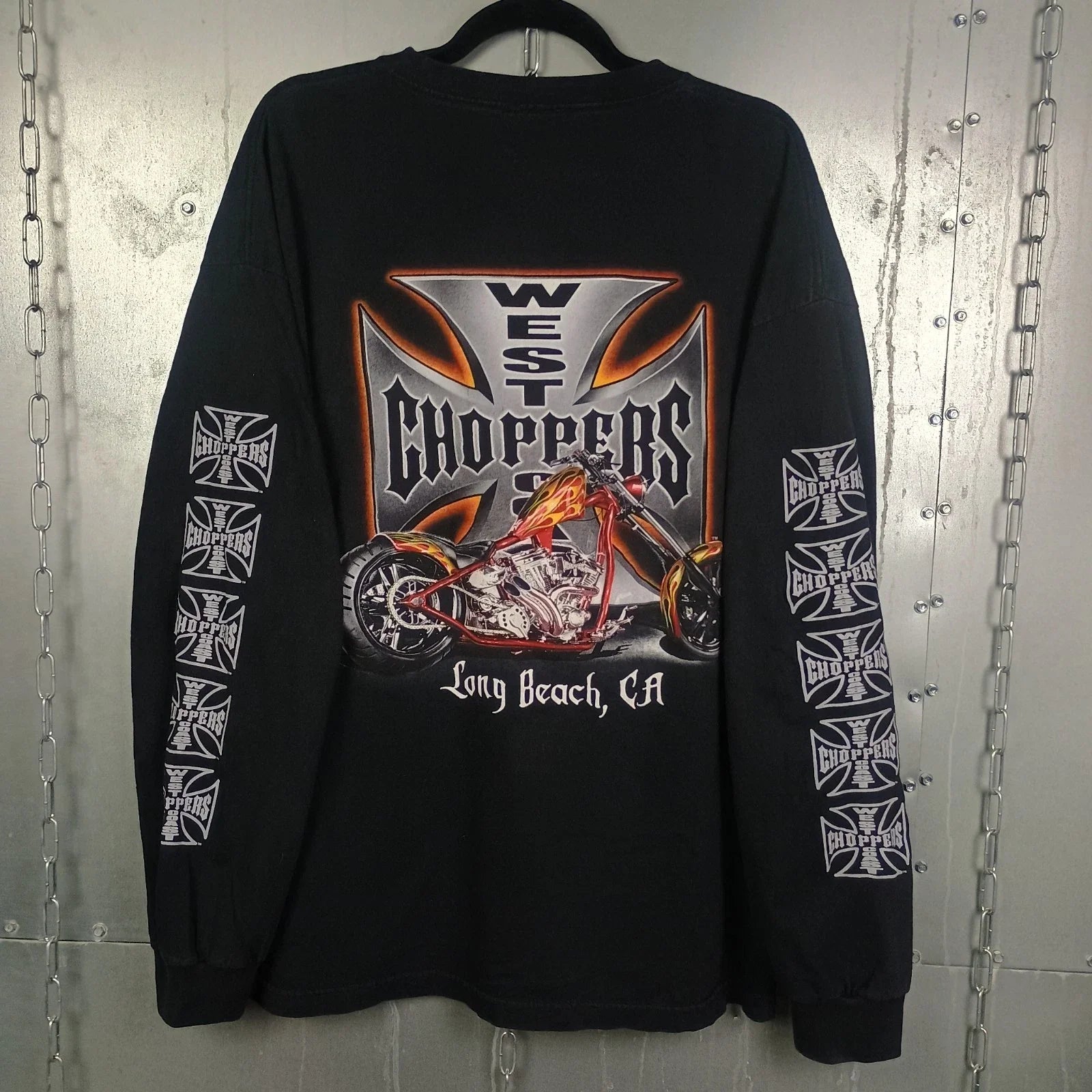 West Coast Choppers Jesse Who Vintage Y2K Long Sleeve Shirt XL Quad Hit Flame Unisex T-shirt, Sweatshirt, Hoodie, Long Sleeve Tee - T-Shirt, Sweatshirt, Hoodie
