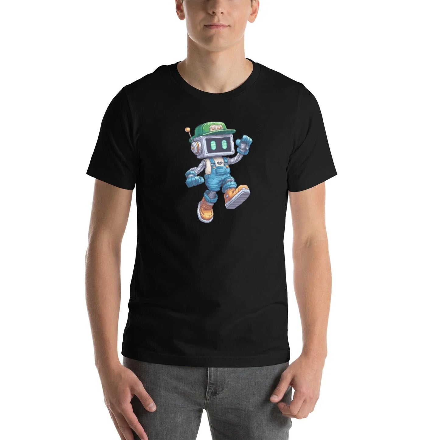 Retro Gamer "Pixel Plumber" Bot Tee | 90s Nostalgia Aesthetic | 16-Bit Arcade Unisex T-shirt, Sweatshirt, Hoodie, Long Sleeve Tee - T-Shirt, Sweatshirt, Hoodie