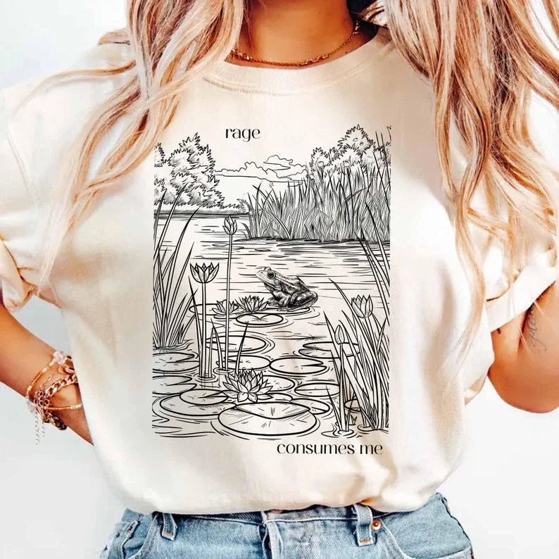 Rage Consumes Me Shirt, Frog Pond Shirt, Funny Frog Shirt, Retro Funny Frog Shir Unisex T-shirt, Sweatshirt, Hoodie, Long Sleeve Tee - T-Shirt, Sweatshirt, Hoodie