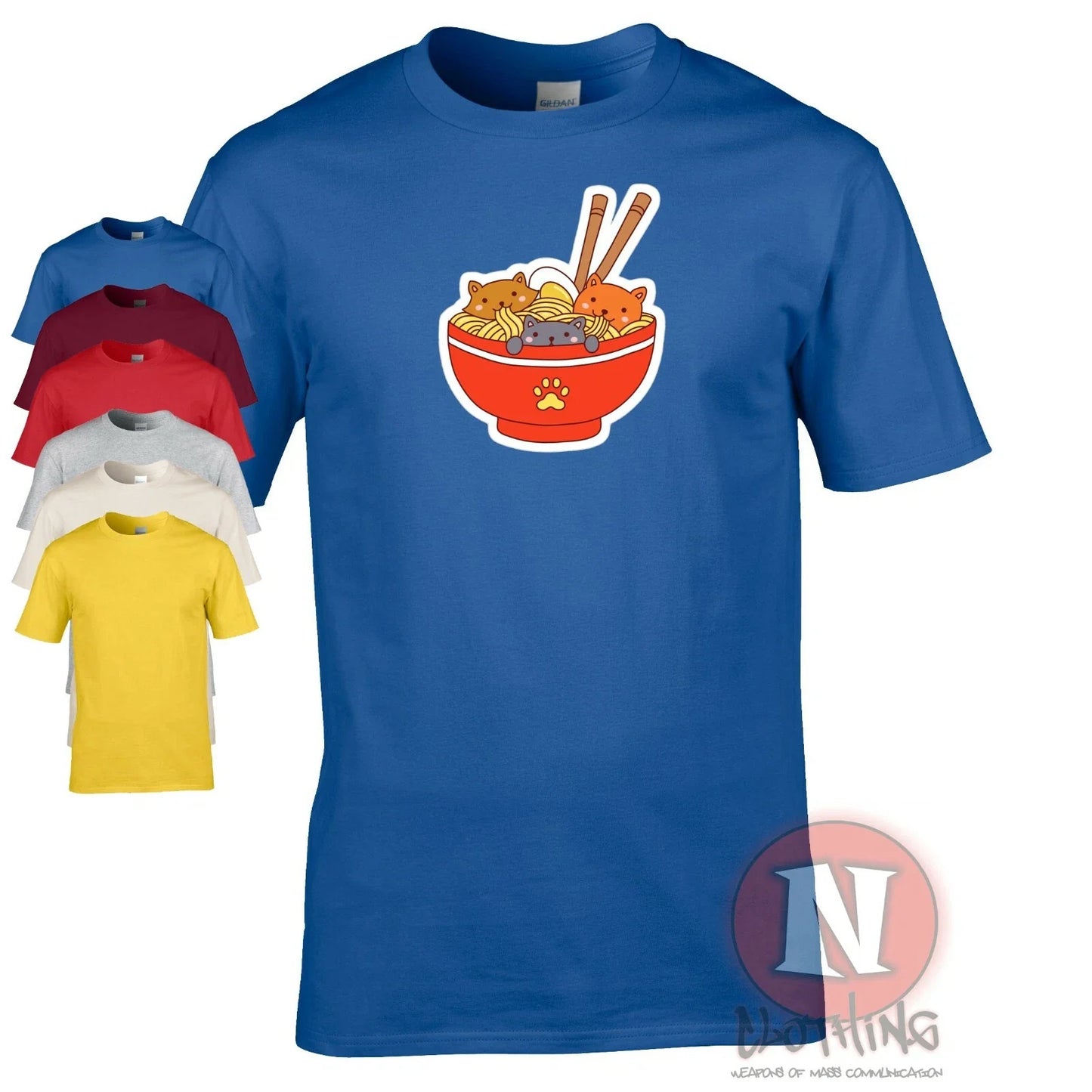 T-shirt Ramen Avec Des Petits Chats Japonais Asiatique Noodle Flin Kawaii Unisex T-shirt, Sweatshirt, Hoodie, Long Sleeve Tee - T-Shirt, Sweatshirt, Hoodie