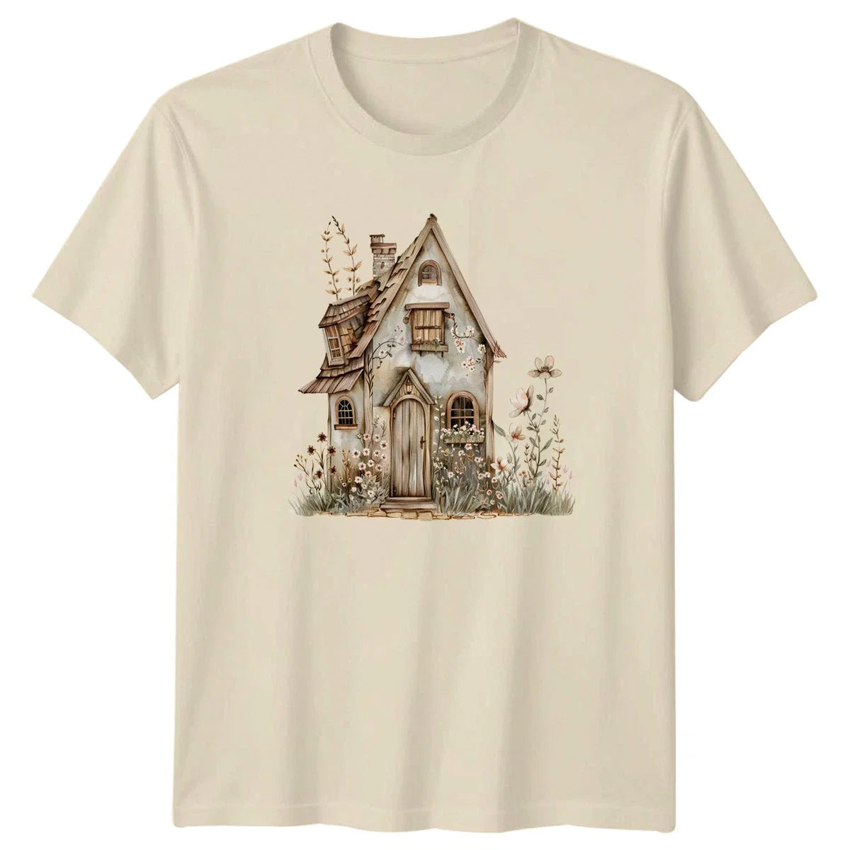 Boho Rustic Cottage House T-Shirt Floral Nature Aesthetic Gift For Him And Her Unisex T-shirt, Sweatshirt, Hoodie, Long Sleeve Tee - T-Shirt, Sweatshirt, Hoodie
