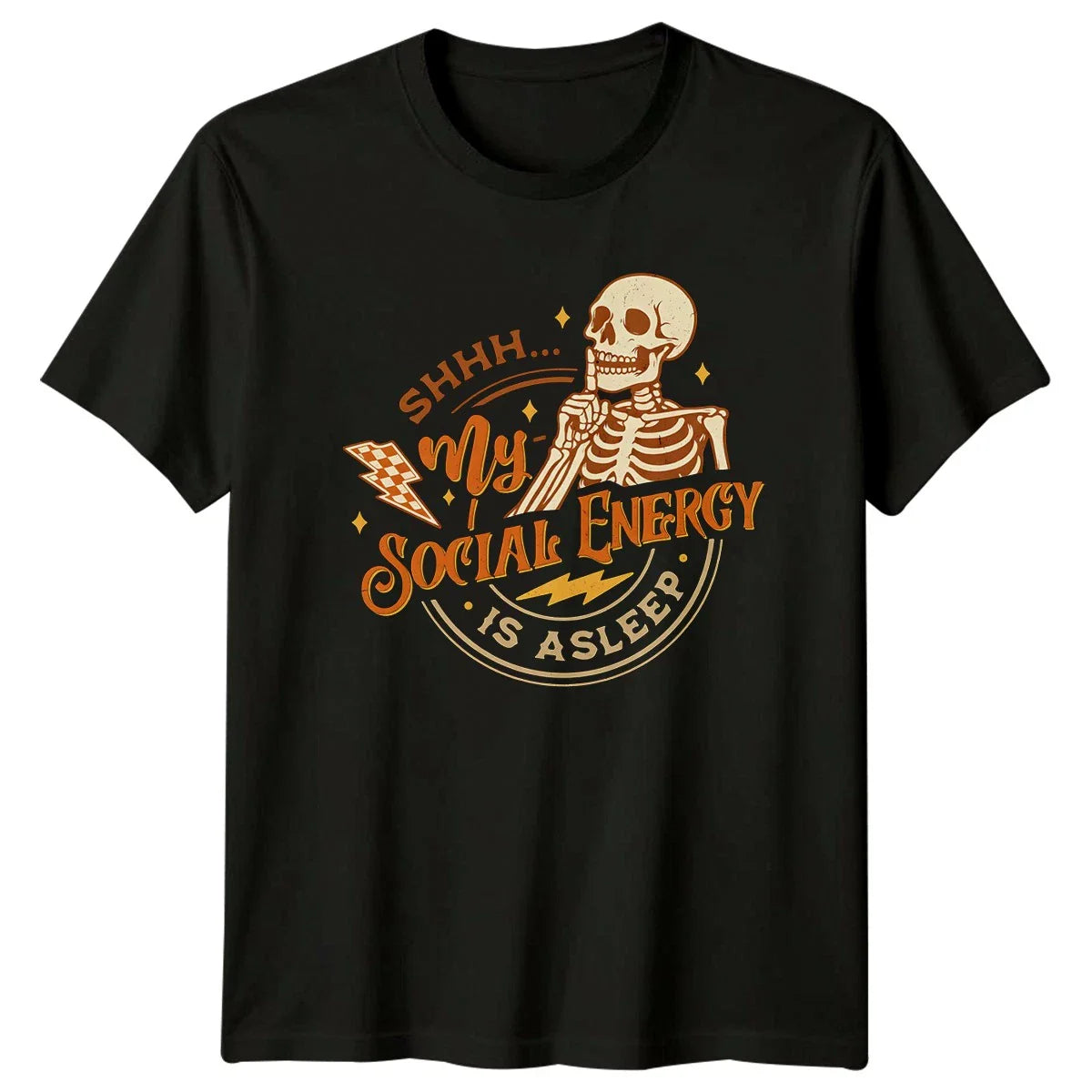Shhh My Social Energy Is T-Shirt Introvert Sarcastic Humor Gift For Him And Her Unisex T-shirt, Sweatshirt, Hoodie, Long Sleeve Tee - T-Shirt, Sweatshirt, Hoodie