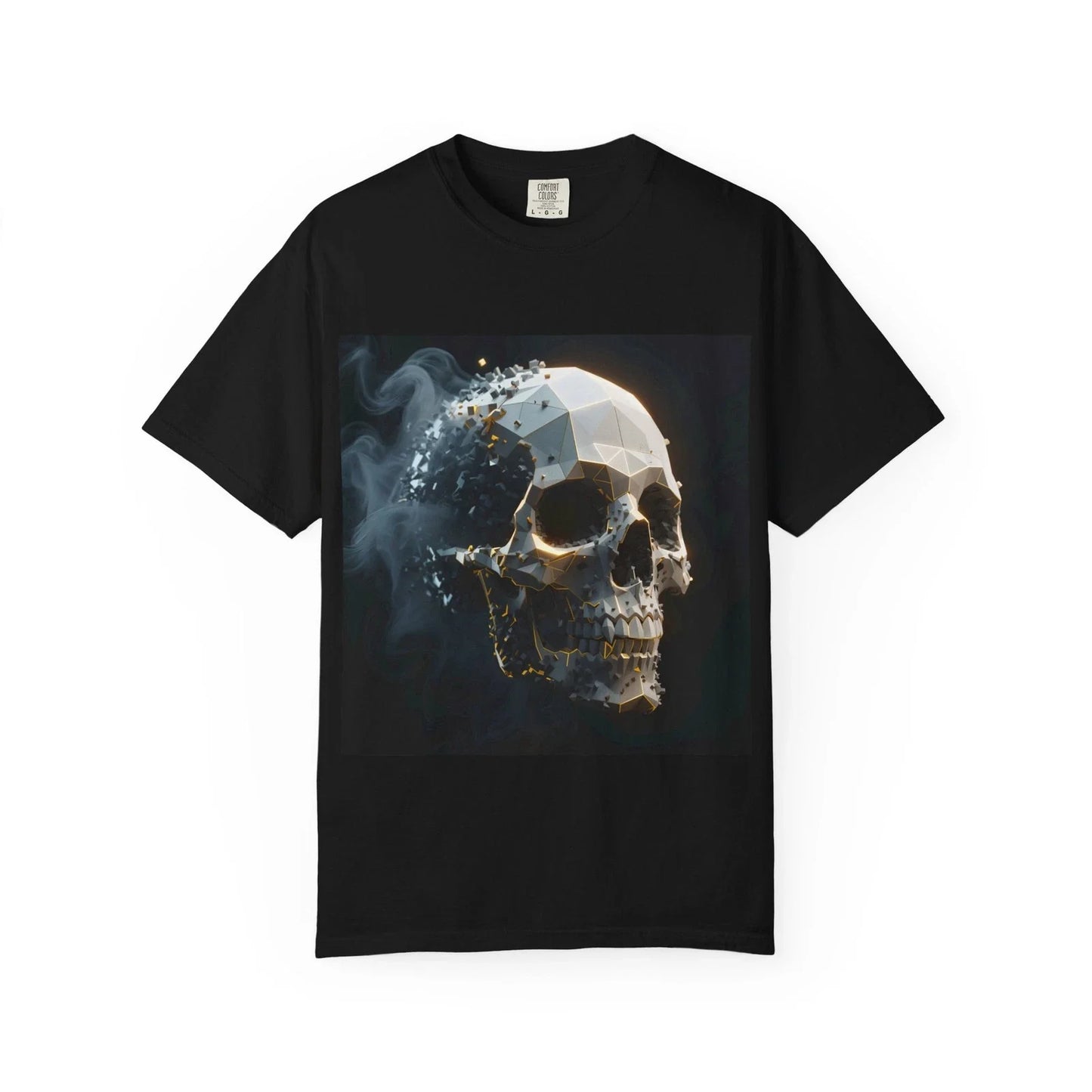 Geometric Skull Comfort Colors Tee | Cyberpunk Art Vibe Goth Aesthetic Unisex T-shirt, Sweatshirt, Hoodie, Long Sleeve Tee - T-Shirt, Sweatshirt, Hoodie