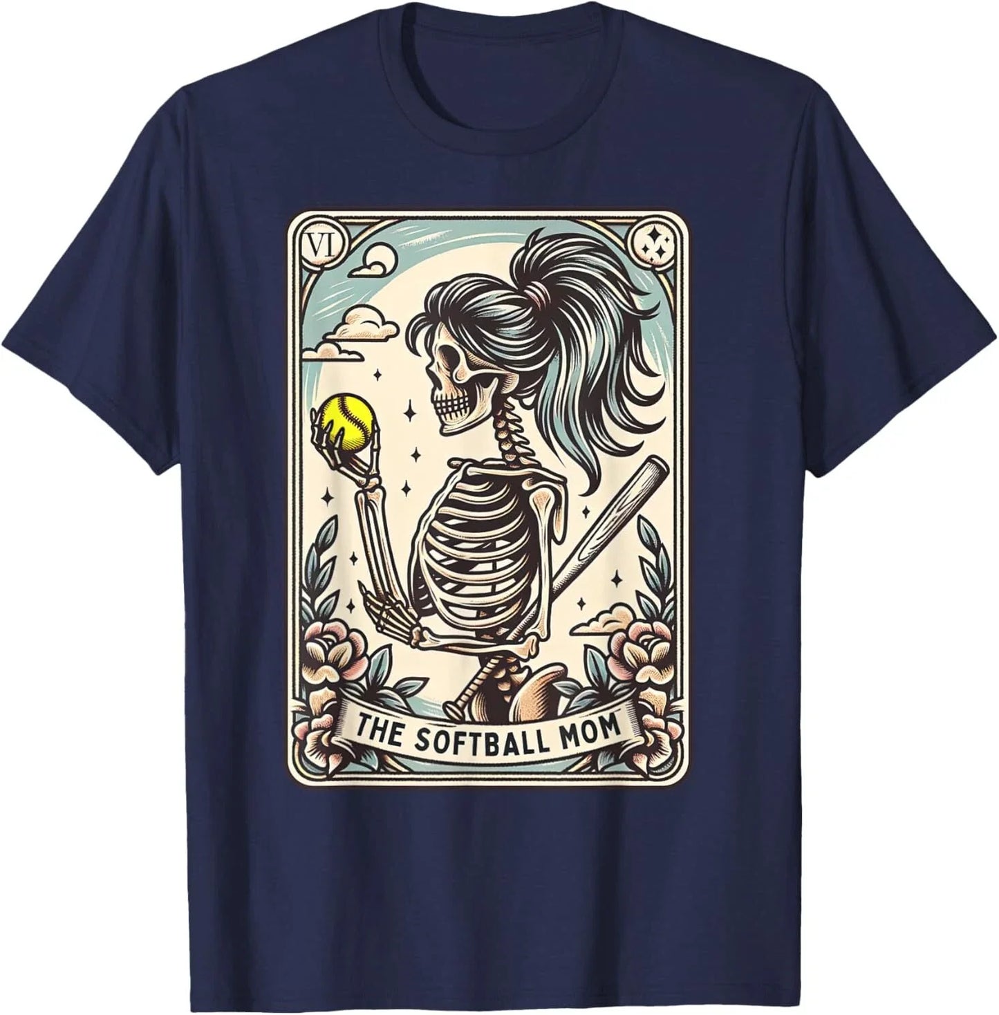 Softball Mom Tarot Card Skeleton Softball Mama Mothers Day T-Shirt Unisex T-shirt, Sweatshirt, Hoodie, Long Sleeve Tee - T-Shirt, Sweatshirt, Hoodie