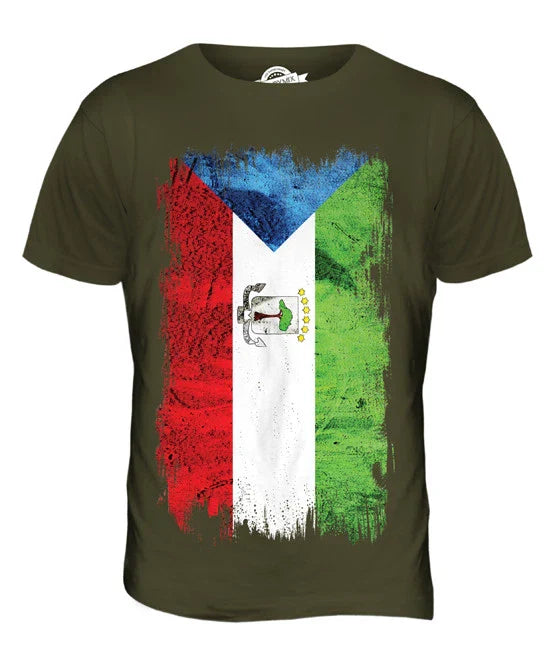 EQUATORIAL GUINEA GRUNGE FLAG MENS T-SHIRT TEE ECUATORIAL EQUATOGUINEAN GUINEAN Unisex T-shirt, Sweatshirt, Hoodie, Long Sleeve Tee - T-Shirt, Sweatshirt, Hoodie